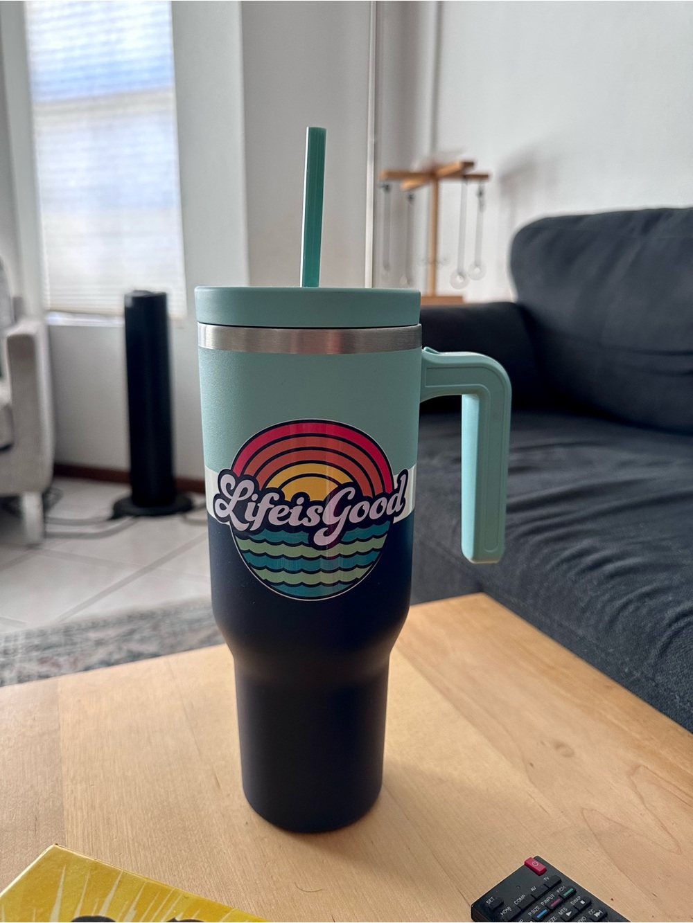 Brand New Life is Good 40oz Insulated Stainless Steel Tumbler with Handle
